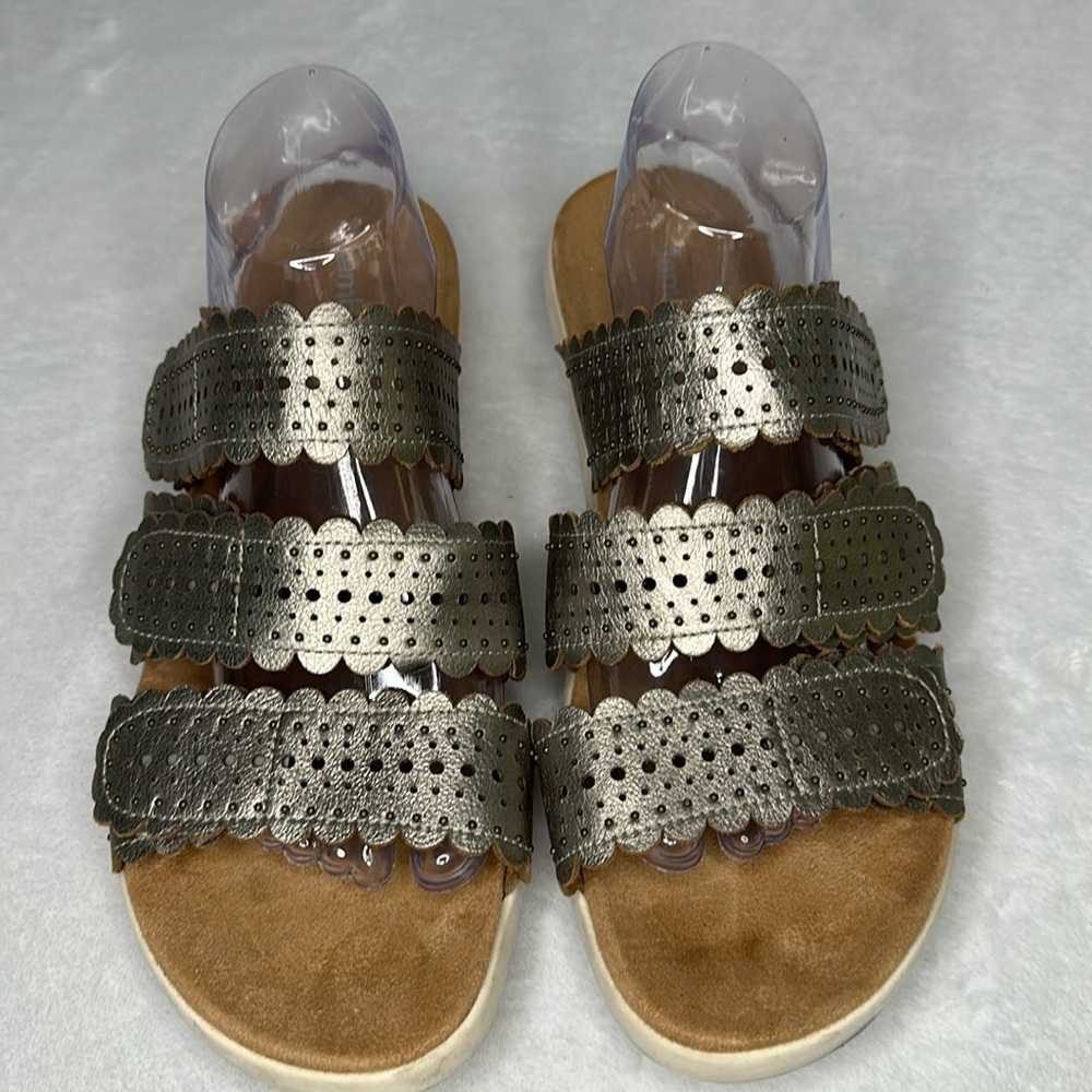 JAMBU Women’s Odysseus Slipon Leather Sandal Gunmetal 11